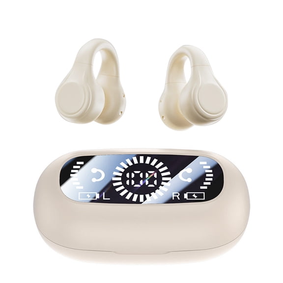 TACILIP Room Decor, 1PC Bones Conduction Bluetooth Earphones With Non In Ear Clip Style Sports Digital Display And Long Battery Duration Wireless Earphones, Womens Gifts
