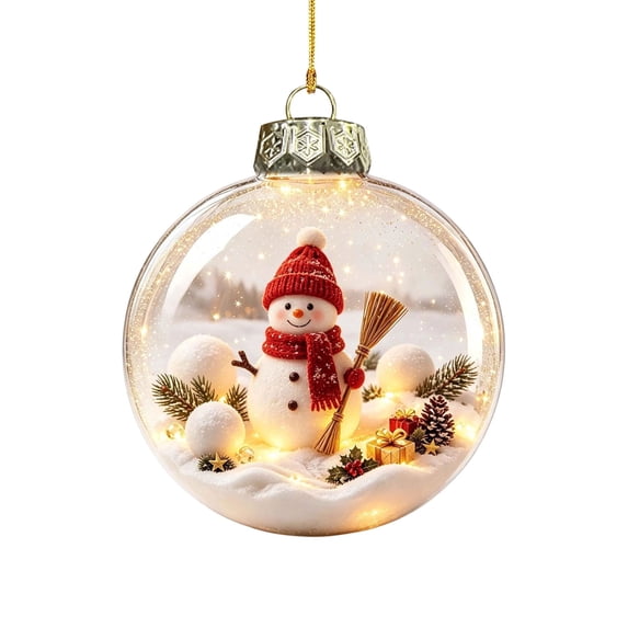 TACILIP Room Decor, 1PC Christmas Ornaments Balls Clear Santa Reindeer Snowman Hanging Baubles Christmas Tree Decorations For Xmas Holiday Party Home Decor, Holiday Gifts