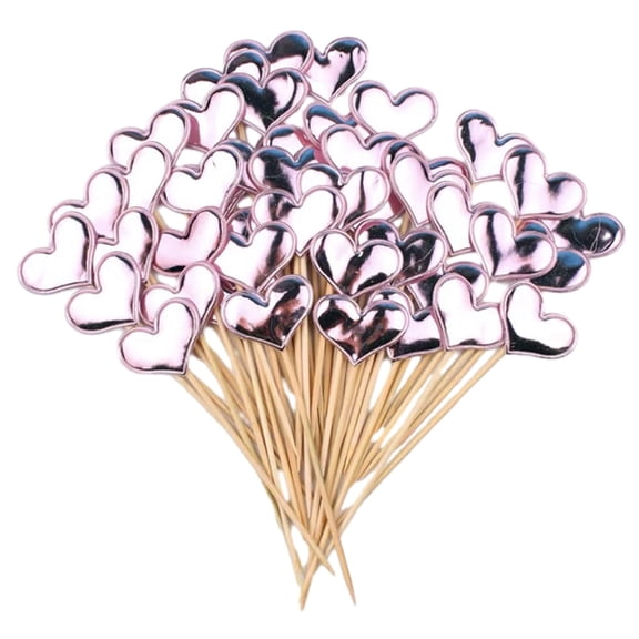 TACILIP Room Decor, 50 PCS Love Cocktail Picks- Wooden Love Cocktail Picks Toothpick Strings For Appetizers- Fruit And Drinks Decoration Christmas Party Supplies, Holiday Gifts