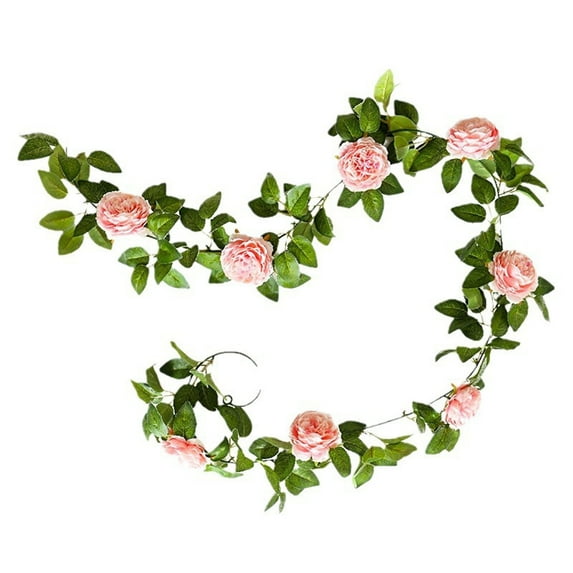 TACILIP Room Decor, 6.56Ft Artificial Flower Garland with Roses Fake Rose Flower Garland Floral Vines for Wedding Home Party Table Runner Decor Artificial Flower Vines Fake Silk, Fake Plants