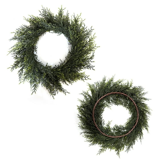 TACILIP Room Decor, Christmas Cypres Leaf Green Plants Wreath Simulation Green Plants Wreath Holiday Decoration, Gifts for Mom