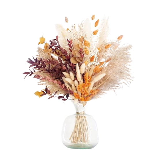 TACILIP Room Decor, Dried Pampas Grass Decor, 95 PCS 17 Inch Pampas Grass, Bunny Tails Dried Flowers, Natural White Pompas for Wedding, Floor Vase Boho Flowers Home Decor, Gifts for Men
