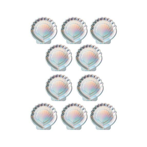 TACILIP Room Decor, Exquisite Holiday Party Colorful Shells Paper Dinner Plates Sea Series Shells Party Paper Plates Birthday Party Disposable Paper Plates 10pcs Set, Gifts for Men