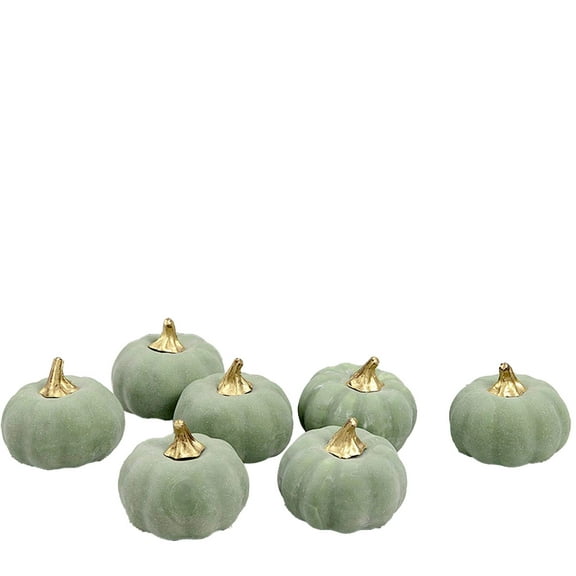 TACILIP Room Decor, Fake Pumpkin Prop Dark Green Pumpkin Green Velvet Halloween Decoration Foam Prop Fake Vegetable Decoration, Gifts for Mom