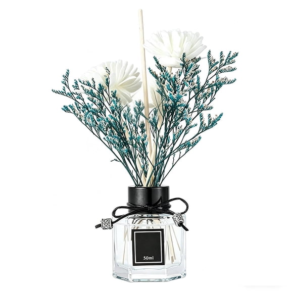 TACILIP Room Decor, Flower Diffuser For Home Decor - 50ml Glass Oil Diffuser Long Lasting Bathroom Fresheners Diffuser For Bathroom Decor Perfume 50ML, Womens Gifts