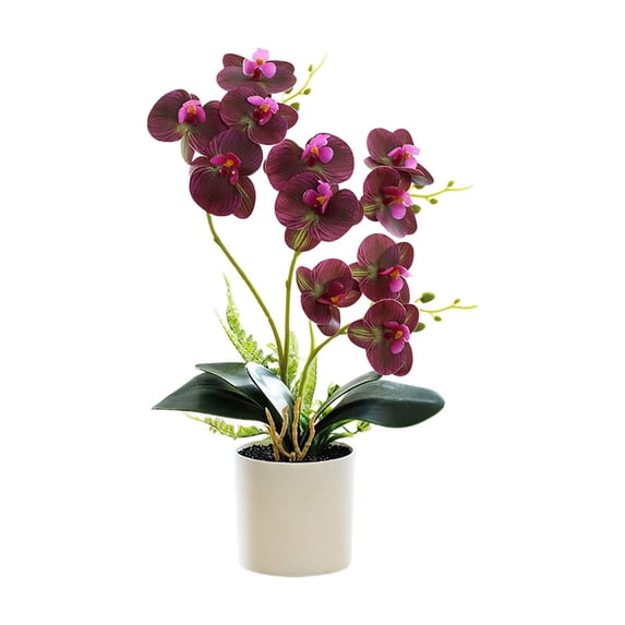 TACILIP Room Decor, Phalaenopsis Bonsai Plastic Potted Plants Simulated Silk Flower Lifelike Home Decoration Suitable For Desktop Office And Wedding Centerpiece Decoration, Mens Gifts