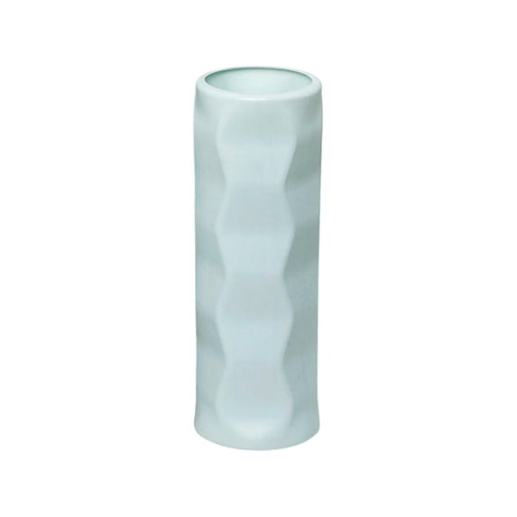 TACILIP Room Decor, Plastic Vase Dry and Wet Flower Arrangement Container Imitation Rattan Woven Plastic Flowerpot Imitation Porcelain Imitation Glazes Decorative Vase, Gifts for Women