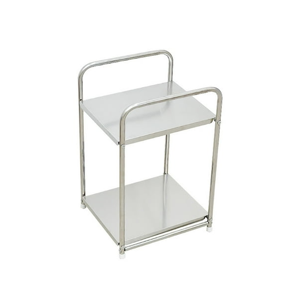 TACILIP Room Decor, Simples Small Coffee Table Sofa Cabinet Table Side Cabinet Bedside Cabinet Storage Rack Stainless Steel 2 Layer Storage Rack Small Furniture, Gifts for Women