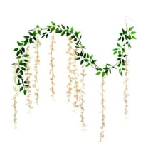 TACILIP Room Decor, Wisteria Flower Vines Garland 6.56 Ft Artificial Flower Strings Fake Hanging Flowers Silk Wisteria Garland Flowers Flower Vines for Wedding Garden Decor, Men Gifts