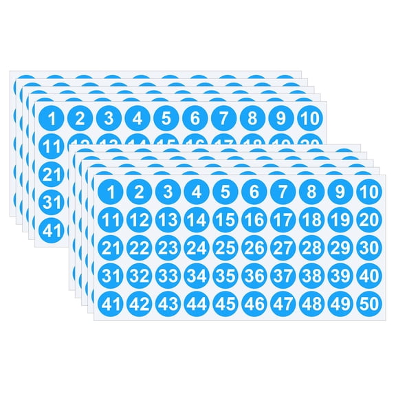 TACILIP School Supplies, 1 Inch 1 To 50 Number Combination Stickers 10 Sheets for Note Decoration, Birthday Gifts