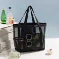 thumbnail image 1 of TACILIP School Supplies, Mesh Fabric Travel Storage Bag Large Capacity Visual Partition Storage Handbag Can Draining Water Outdoor Beach Bag, Mom Gifts, 1 of 6