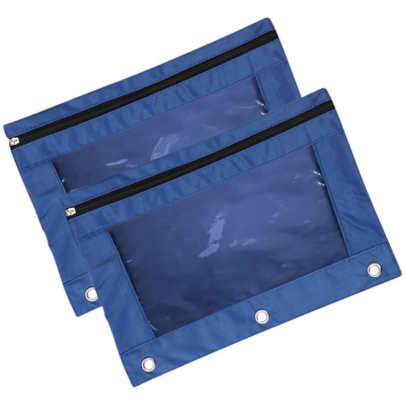 TACILIP School Supplies, Three-hole Pencil Case Zipper Transparent PVC Document Storage Bag Detachable Folder Large Capacity Pencil Case, Student Gifts, 2PC