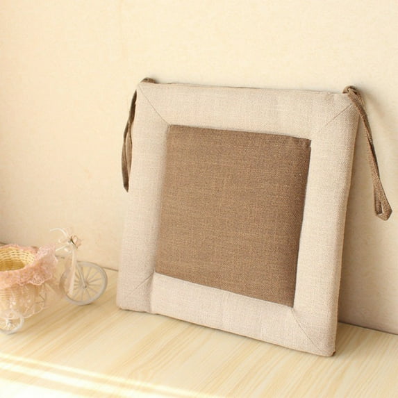 TACILIP Seat Cushions for Kitchen Chairs Linen Cover Chair Cushions for Dining Chairs Non Slip Chair Pads with Ties Washable, Chair Pads