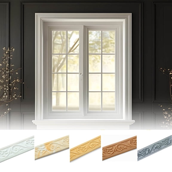 TACILIP Self Adhesive Flexible Foam Molded Adhesive Decorative Wall Molding Line Baseboard Wallpaper Border Waterproof Wall Sticker for Living Room Bedroom, Home Decor Gifts 90.55x2.36in