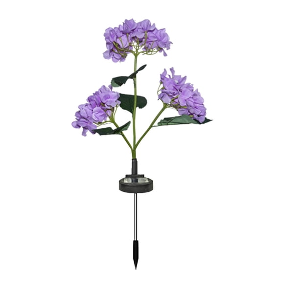 TACILIP Solar Powered Three Headed Embroidered Ball Simulation Flower Lamp for Outdoor Courtyard Decoration Floor Lamp Outdoor Lighting, Gifts for Women