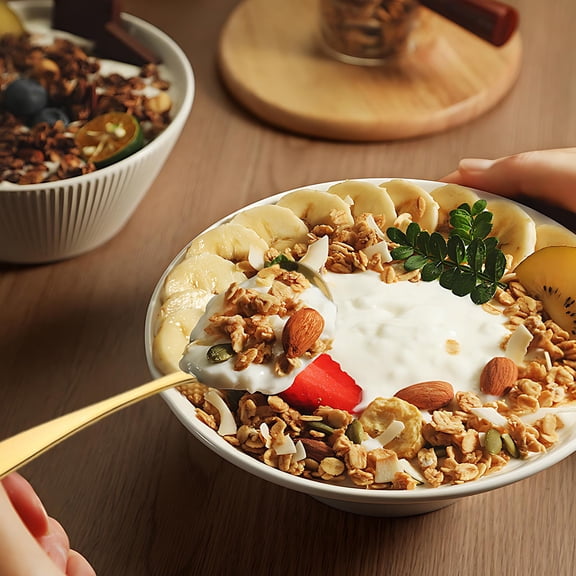 TACILIP Stainless Steel Headed Flat Bottomed Spoon Ingot Spoon Thickened Household Spoon Dining Spoon, Kitchen Gadgets