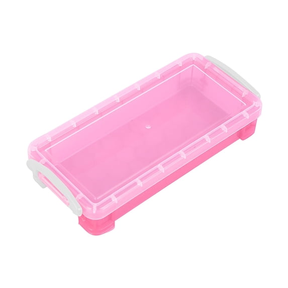 TACILIP Stationery Supplies, 1 Pack Plastic Pencil Box Large Capacity Pencil Boxes Clear Boxes With Snap-tight Lid Stackable And Stylish Office Supplies Storage Organizer Box, Teacher Gifts