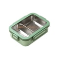 thumbnail image 1 of TACILIP Stationery Supplies, 1PCS Bento Box Lunch Box 2 Compartment Snack Containers Reusable Lunch Box Lunch Containers For Home Travel Work 750ml Equipped With Plastic Tableware, Home Gifts, 1 of 6