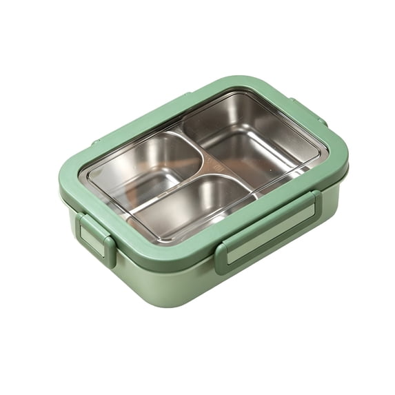TACILIP Stationery Supplies, 1PCS Bento Box Lunch Box 3 Compartment Snack Containers Reusable Lunch Box Lunch Containers For Home Travel Work 720ml Equipped With Plastic Tableware, Home Gifts