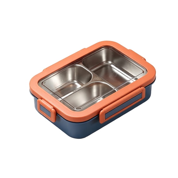 TACILIP Stationery Supplies, 1PCS Bento Box Lunch Box 3 Compartment Snack Containers Reusable Lunch Box Lunch Containers For Home Travel Work 720ml Equipped With Plastic Tableware, Womens Gifts