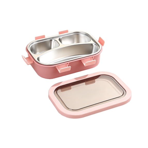 TACILIP Stationery Supplies, 1PCS Bento Box Lunch Box 3 Compartment Snack Containers Reusable Lunch Box Lunch Containers For Home Travel Work 850ml, Womens Gifts