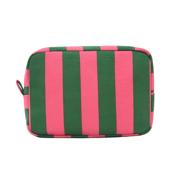 TACILIP Storage Bag, 1PC Striped Corduroy Cosmetic Bag Zippered Makeup Organizer Pouch For Travel And Daily Use, Travel Gifts