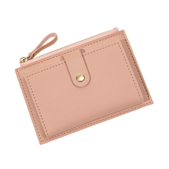 TACILIP Storage Bags, Slim Student Short Small Wallet Fashion Zipper Card Bag Korean Version Cute Ladies Pocket Purse Portable Storage Bag Ladies Gifts Birthday Gifts Purse, Gifts for Women