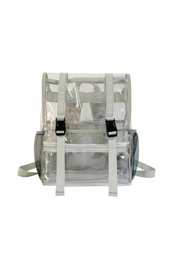 Storage, Clear Backpack With Reinforced Straps & Front Accessory Pocket - For School, Security, & Sporting Events, Room Storage