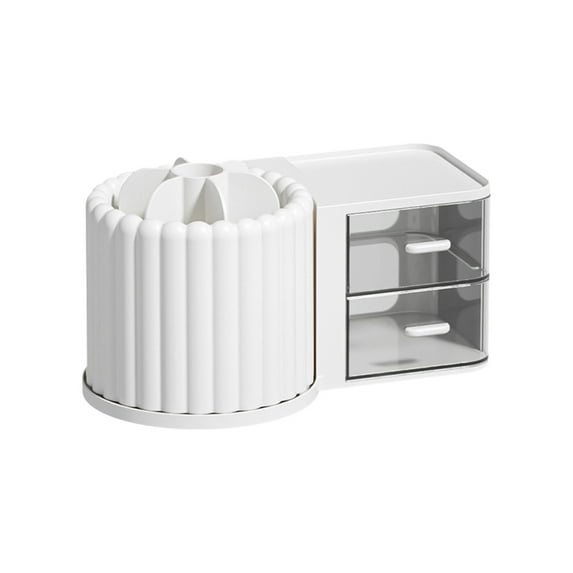 TACILIP Storage & Organizer, Rotating Makeup Organizer Countertop-Large Cosmetic Organizer Countertop-Bathroom Cosmetic Storage with Brush- Vanity Make Up Organizer Caddy, Gifts for Men