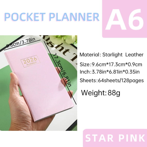 TACILIP Teacher Gifts, A6 Mini Notebook Organizer Planner Daily Planner Notebook Travel Diary, School Supplies, 1PC