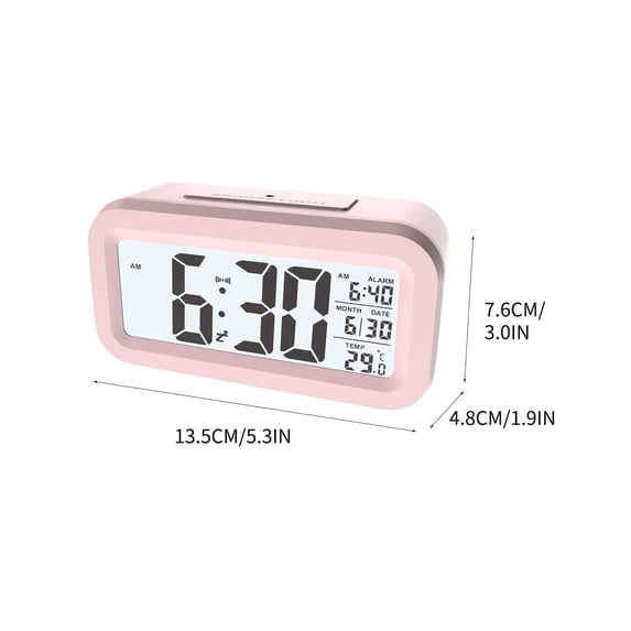 TACILIP Temperature Version Smart Clock, Silent Clock, Electronic Clock, Light Sensing Alarm Clock, Snoozy Student Smart LCD Alarm Clock, Gifts for Men