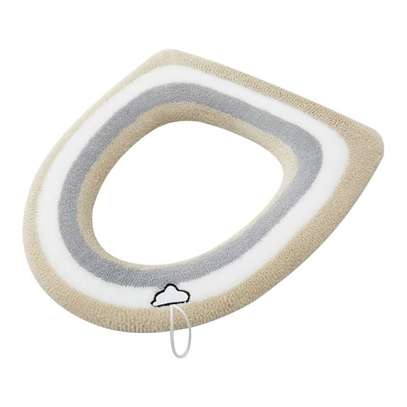 TACILIP Toilet Seat Cushion Winter Thickened Toilet Cover Knitted Toilet Seat Cushion Washable Household Toilet Cover, Cleaning Supplies