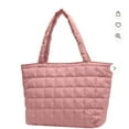 thumbnail image 1 of TACILIP Tote Bags for Women Lightweight Puffer Padding Shoulder Bag Large Nylon Tote Handbag Zipper Closure, Storage Bag, 1 of 2