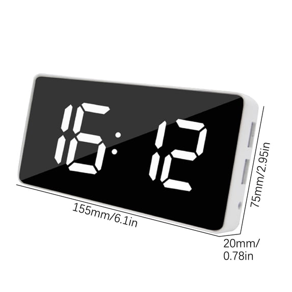 TACILIP USB Output Mobile Phone Charging Snooze Mirror Clock Multifunctional LED Alarm Clock, Gifts for Mom