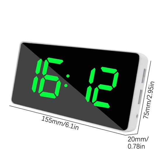 TACILIP USB Output Mobile Phone Charging Snooze Mirror Clock Multifunctional LED Alarm Clock, Gifts for Women