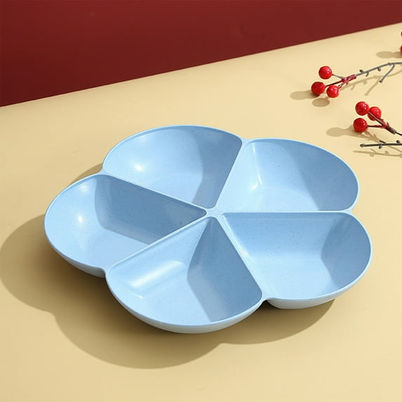 TACILIP Wheats Straw Candy Tray Nut Snacks Fruit Tray Compartment Round Dried Fruit Tray Squares Solid Color Snacks Refreshment Tray Candy Snack Tray Organizer, Organization and Storage