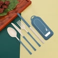 thumbnail image 1 of TACILIP Wheats Straw Tableware Set Student Outdoor Portable Knife Fork Spoon Straw Tableware Camping Portable Tableware, Gifts for Her, 1 of 6