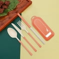 thumbnail image 1 of TACILIP Wheats Straw Tableware Set Student Outdoor Portable Knife Fork Spoon Straw Tableware Camping Portable Tableware, Gifts for Women, 1 of 6
