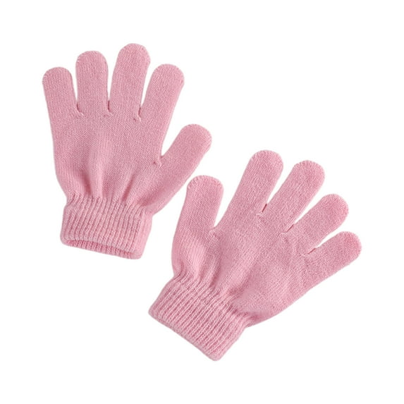 TACILIP Winter Warm Solid Color Knitted Student Gloves Split Finger Gloves for Boys and Girls Gloves for Cold Weather, Gifts for Him