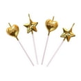 thumbnail image 1 of TACILIP Womens Gifts, Five-pointed Star Birthday Candle Gold-plated Five-pointed Star Heart-shaped Romantic Baking Cake Decoration Insert, Home Decor, 4PC, 1 of 6