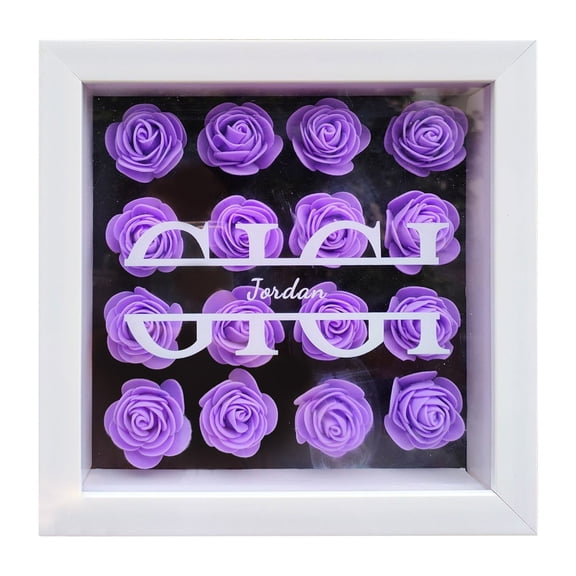 TACILIP Womens Gifts, Personalized Mom Flower Box With Name Preserved Rose Picture Frame Customized Box Frame Flower Display Case Birthday Gifts For Mom Grandma, Home Decor, 1PC