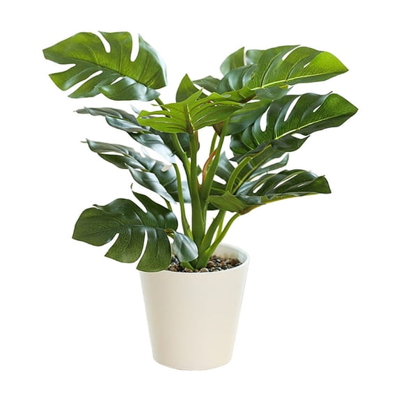 TACILIP Womens Gifts, Simulation Monstera Deliciosa Liebm Pot Home Living Room Decoration Pot Fresh Small Green Fake Plants, Living Room Decor, 1PC