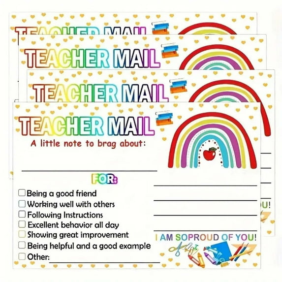 TACILIP Womens Gifts, Teacher Mail Teacher Supplies For Classroom Teacher Notes Home To Parents Positive Behavior Cards Encouragement Notes At Home Postcard, Home Decor, 50PC