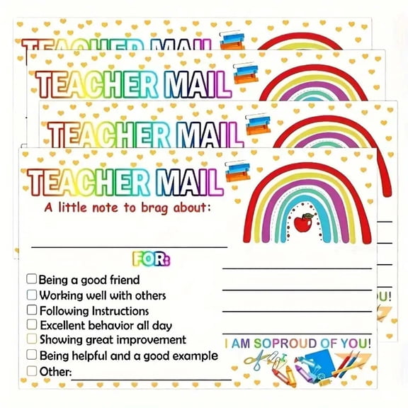 TACILIP Womens Gifts, Teacher Mail Teacher Supplies For Classroom Teacher Notes Home To Parents Positive Behavior Cards Encouragement Notes At Home Postcard, Home Decor, 50PC
