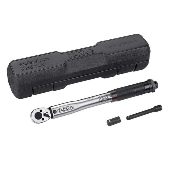 TACKLIFE 1/4" Drive Click Torque Wrench Set with 3/8" Adapter | HTW4A