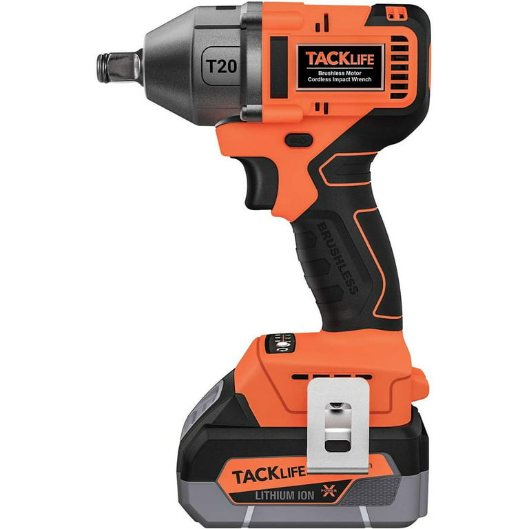 TACKLIFE 20V MAX Brushless High Torque Impact Wrenches, 1/2“ Impact Driver  with Hog Ring Max Torque 370ft-lbs (550Nm) Impact Gun