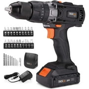 TACKLIFE 20V Power Drill, Cordless Driver, Impact Drill 2.0Ah Lithium-Ion Battery with Hammer Action 1/2" Metal Auto-locking Chuck, 2-Speed Max Torque 310 In-lbs and 16+3 Position with LED | PCD04C