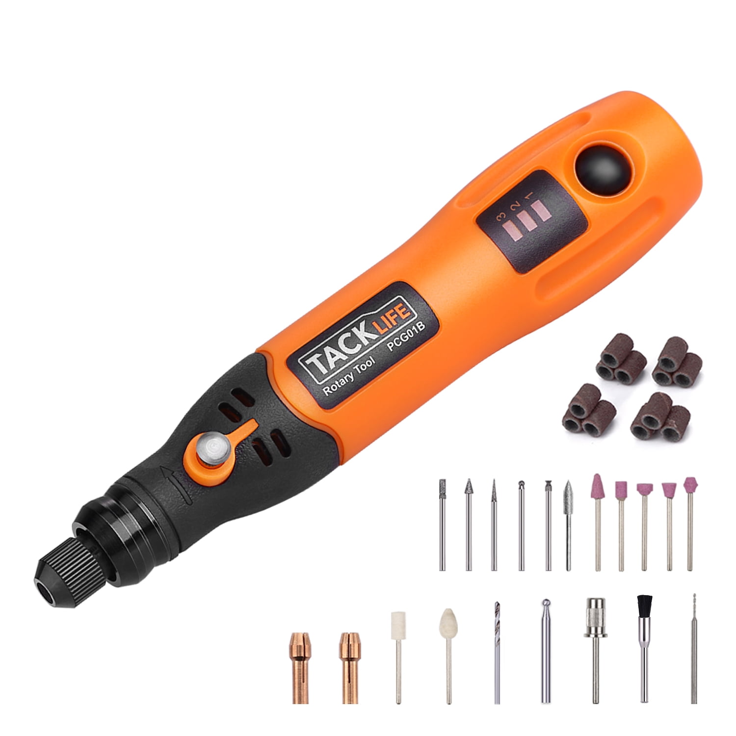 Tacklife 3.7V Li-on Cordless Rotary Tool with 31 Pieces Rotary Accessories-PCG01B