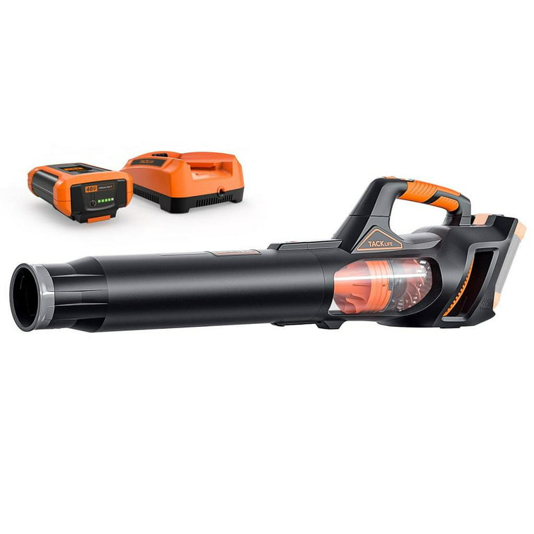 TACKLIFE 40V Leaf Blower With 4.0Ah Battery & Charger, Brushless Motor, 540  CFM 100 MPH, 5-Speed Optional, Perfect For Lawn And Snow Cleaning - KDBV40A  