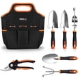 thumbnail image 1 of TACKLIFE GGT4A 7 Piece Stainless Steel Heavy Duty Garden Tools Set Black And Orange, 1 of 3